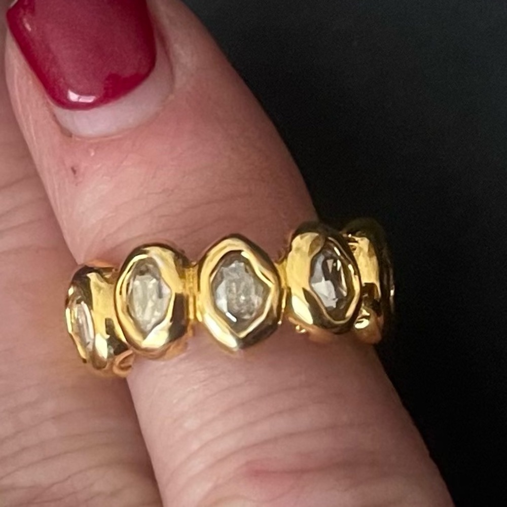 Alex Bittar Gold Crystal Ring • Modern Luxe Statement